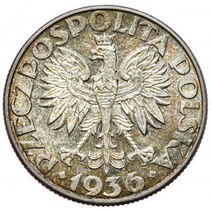 II Rzeczpospolita, 2 złote 1936, żaglowiec