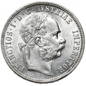 Austro-Węgry, Franciszek Józef, 1 floren 1873, rzadki rocznik