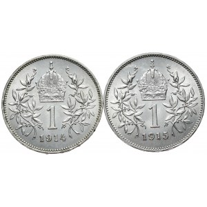 Austria, 2 x 1 korona 1914 i 1915