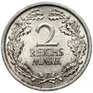 Niemcy, Republika Weimarska, 2 marki 1929 F, Stuttgart
