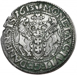 Zygmunt III Waza, ort 1613, Gdańsk, kropka nad łapą niedźwiedzia