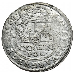 Jan Kazimierz, tymf 1666, Bydgoszcz, szeroka korona na awersie
