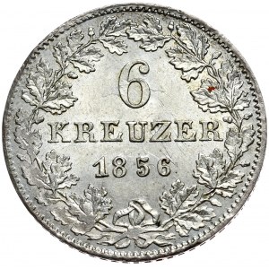 Niemcy, Frankfurt, 6 krajcarów 1856, obustronny duch