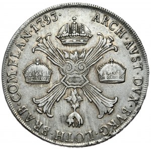Austria, Franciszek II, talar koronacyjny 1793 M, Mediolan
