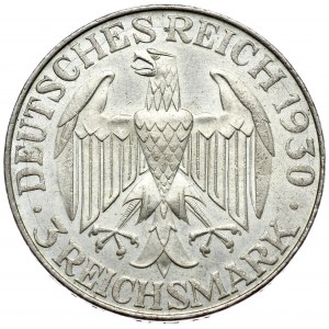 Niemcy, Republika Weimarska, 3 marki 1930 D, Monachium, Graf Zeppelin