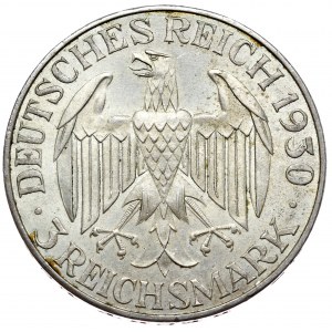 Niemcy, Republika Weimarska, 3 marki 1930 F, Stuttgart, Graf Zeppelin