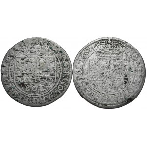 Jan II Kazimierz, zestaw 2 tymfów 1664 i 1665 Kraków