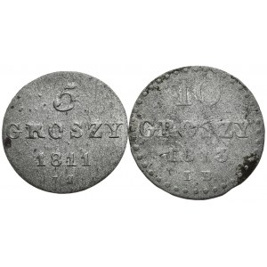 Księstwo Warszawskie, 5 groszy 1811 IS, 10 groszy 1813 IB