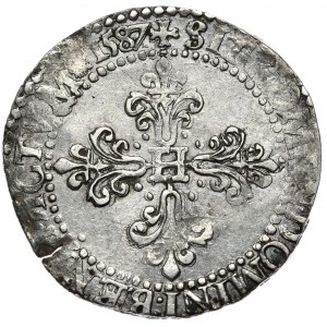 Henryk Walezy, 1/2 franka (demi frank) 1587 A, Paryż