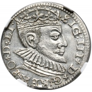 Zygmunt III Waza, trojak 1590, Ryga, duża głowa