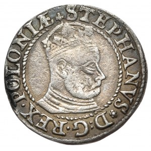 Stefan Batory, grosz 1579, Olkusz, odmiana z wąską głową