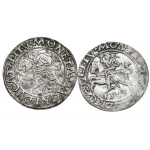 Zygmunt II August, zestaw 2 półgroszy 1562 i 1563, Wilno