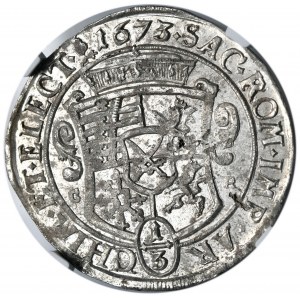 Niemcy, Saksonia, Jan Jerzy II, 1/3 talara (1/2 guldena) 1673 CR, Drezno