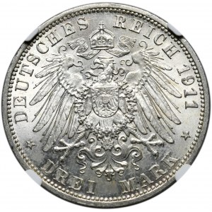 Niemcy, Schaumburg-Lippe, 3 marki 1911 A, Berlin, emisja pośmiertna