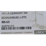 Niemcy, Schaumburg-Lippe, 3 marki 1911 A, Berlin, emisja pośmiertna