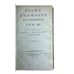 Jan Śniadecki, Pisma rozmaite Tom III zawierający listy i rozprawy w naukach