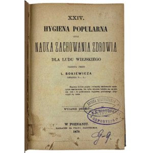 L. Bokiewicz, Hygiena Popularna czyli Nauka Zachowania Zdrowia dla Ludu Wiejskiego (wydanie II)