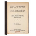 Zákony a nariadenia kráľovského stola. m. Krakov časť II. I. zväzok