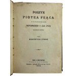 Poezye Piotra Frąca předchází Memoire o jego życia, které načrtl Wincenty Stroka