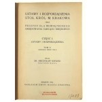 Ustawy i Rozporządzenie Stoł. Król. M. Krakowa oraz Przepisy dla Wewnętrznego Urzędowania Zarządu Miejskiego. Część I. Tom V, wydał Dr. Mieczysław Kaplicki Prezydent Miasta