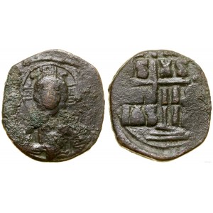 Byzancia, anonymný follis, asi 1030-1040