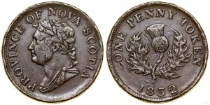 Kanada, żeton o nominale 1 pensa, 1832