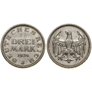 Deutschland, 3 Mark, 1924 J, Hamburg