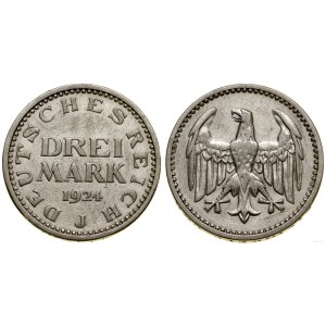 Niemcy, 3 marki, 1924 J, Hamburg