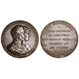 Niemcy, medal upamiętniający małżeństwo Wilhelma II z Augustą Wiktorią, 1890