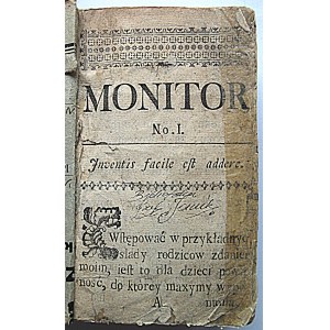 MONITOR. W-wa 1765. issues I - LXXVIII. In Drukarnia Mitzlerowskiey. Format 9/14 cm. p. 612. opr. introlig....