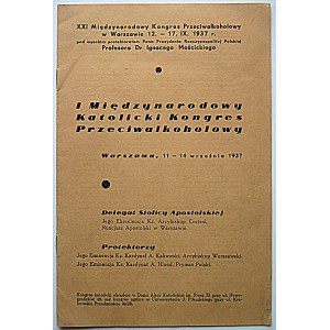 [PROGRAM]. XXI International Anti-Alcohol Congress in Warsaw 12 - 17. IX. 1937 r...