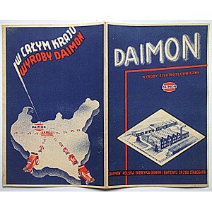 [ADVERTISING FLYER]. Flyer of the company DAIMON Electrical Products. DAIMON Polish Factory of Ogniw i Bateryj Sp....