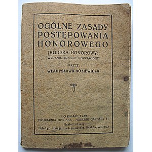 BOZIEWICZ WŁADYSŁAW. Allgemeine Regeln für ehrenhaftes Verhalten. (Ehrenkodex). Dritte überarbeitete Auflage...