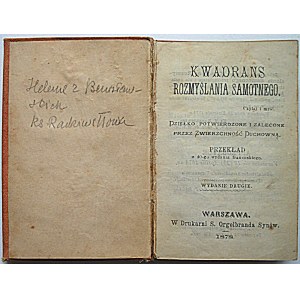 QUADRANS OF SELF-THINKING, Lesen und Denken. Ein Werk, das von der Überlegenheit des Geistes bestätigt und empfohlen wird...