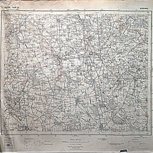 KŁODAWA. Pas 39. Słup 28. W-wa 1930. Wyd WIG, Skala 1 : 100 000. Format 36/ 35 cm. Mapa dwubarwna
