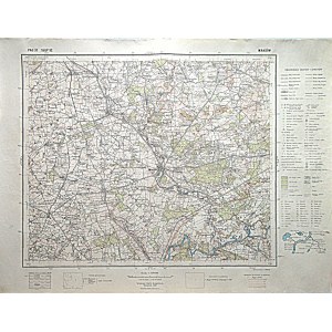 MAKÓW. Pas 37. Słup 32. W-wa 1935. Wyd. WIG. Skala 1 : 100 000. Format 46/35 cm. Mapa barwna