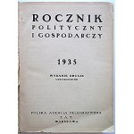 ROCZNIK POLITYCZNY I GOSPODARCZY 1935. Warszawa. Polska Agencja Telegraficzna P. A. T. Druk. Zakł. Graf...