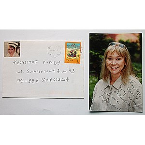 TRAFANKOWSKA DARIA. Envelope, dated 4. 06. 2001. enclosed color photograph with dedication and signature....