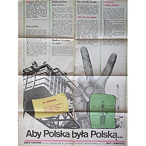 GAZETA PLAKATOWA Nr 7/září 1982. Aby Polska byla Polska,. Vydává Informační oddělení Ústředního výboru Polské sjednocené dělnické strany...