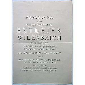 [PROGRAMY]. Dva programy Vilniuského Betlehema. 1...