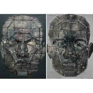 Aleksandra Modzelewska, Maske oder Gesicht S429 und Maske oder Gesicht S430 (Diptychon), 2023