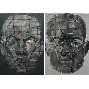 Aleksandra Modzelewska, Mask or Face S429 and Mask or Face S430 (diptych), 2023