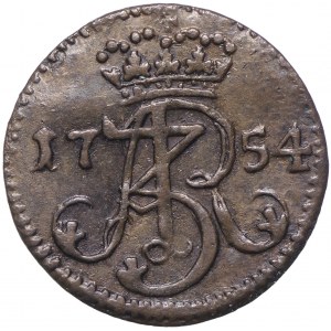 August III Sas, Szeląg 1754 Gdańsk - W-R