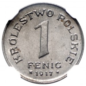 Królestwo Polskie 1 fenig 1917 FF NGC PF64