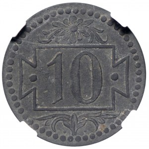 Wolne Miasto Gdańsk, 10 fenigów 1920 55 perełek NGC AU58