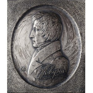 Plakieta Fryderyk Chopin brąz srebrzony