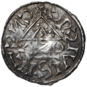 Niemcy, Bawaria, Ratyzbona, Henryk V Mozelski denar 1018-1026