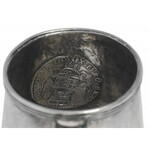 Srebrny kubek z wprawionymi monetami - XVII/XVIII wiek
