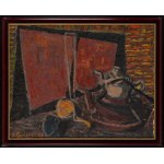 Stefan Gierowski (1925 Częstochowa - 2022 Warschau), Stillleben mit Kessel, 1948-1949