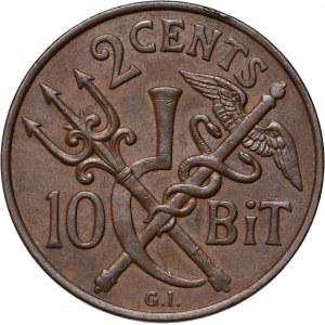 Danish West Indies, Christian IX, 2 Cents 1905 P♥GI, Copenhagen